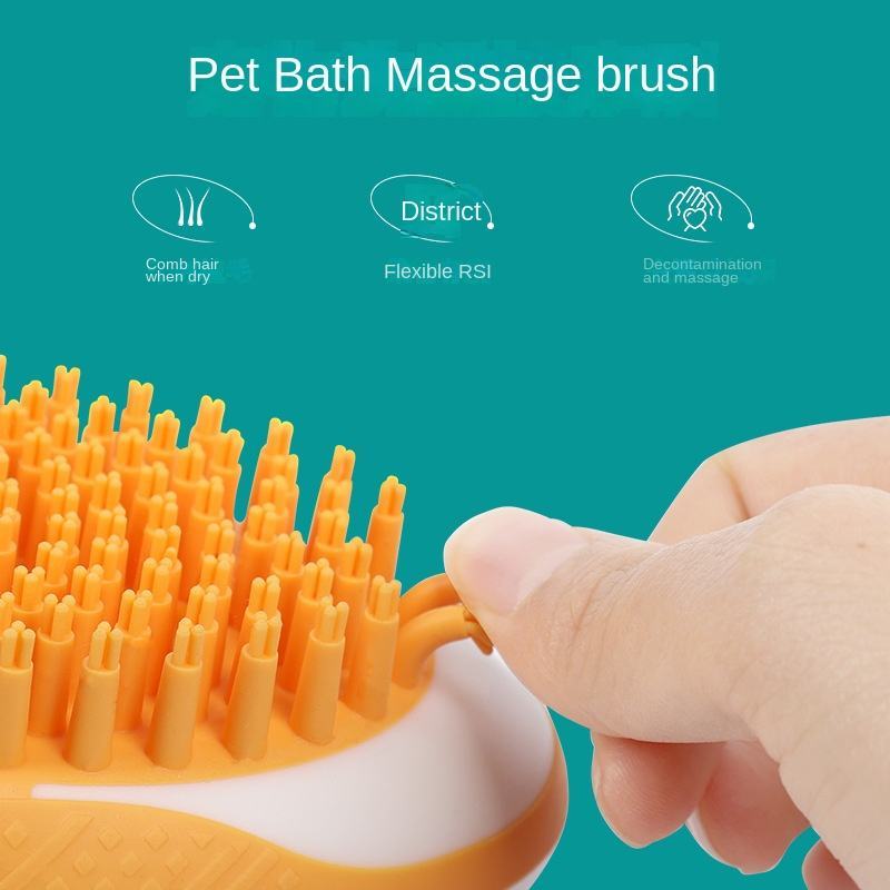 2-in-1 Soft Silicone Pet Bath Brush & Massage Comb - Petropolis 