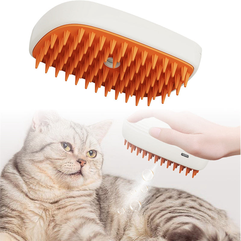 USB Rechargeable Steam Brush for Pets - Grooming & Massage Comb - Petropolis 