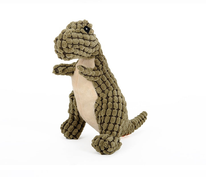 Dinosaur Plush Chew Toy with Squeakers for Large Dogs