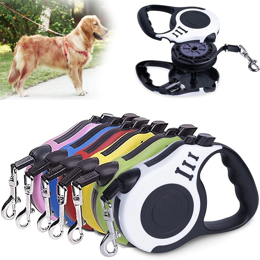 Durable Automatic Retractable Dog & Cat Leash - 3m & 5m Nylon Lead for Walking & Running