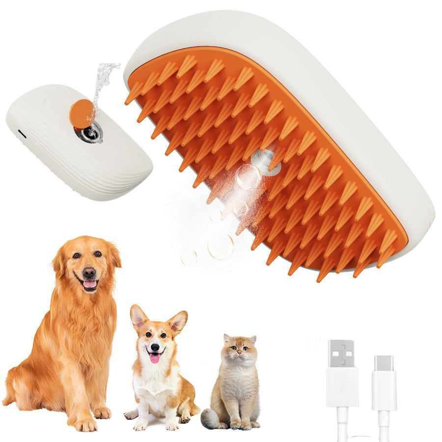 USB Rechargeable Steam Brush for Pets - Grooming & Massage Comb - Petropolis 