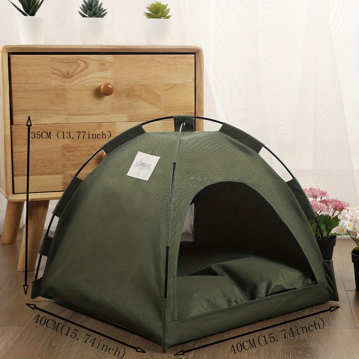 Portable Cat Tent Bed with Removable Non-Slip Soft Pad