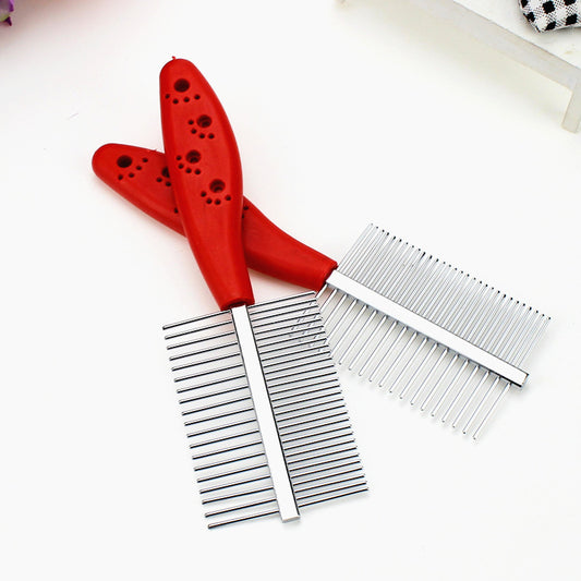 Double-Row Pet Grooming Comb with Shank Footprint & Dense Teeth - Petropolis 