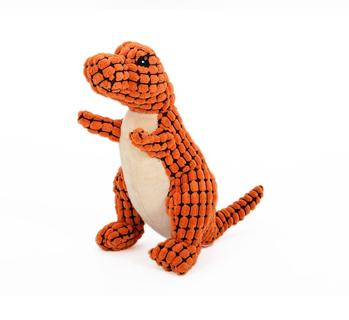 Dinosaur Plush Chew Toy with Squeakers for Large Dogs