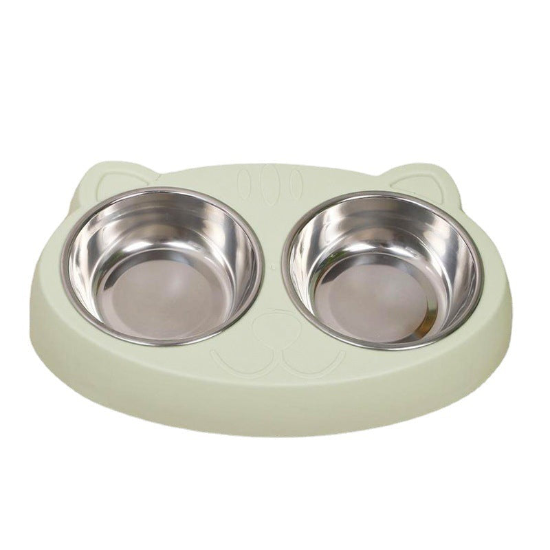 Stainless Steel Double Pet Bowls with No-Spill Stand - Food & Water Feeder - Petropolis 