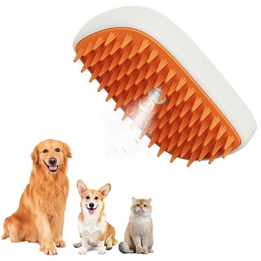 USB Rechargeable Steam Brush for Pets - Grooming & Massage Comb - Petropolis 