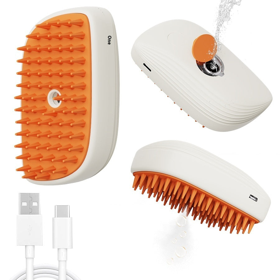 USB Rechargeable Steam Brush for Pets - Grooming & Massage Comb - Petropolis 