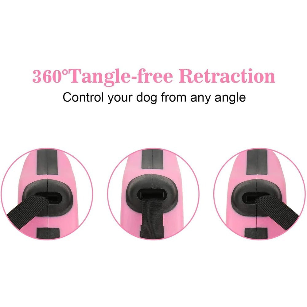 Durable Automatic Retractable Dog & Cat Leash - 3m & 5m Nylon Lead for Walking & Running