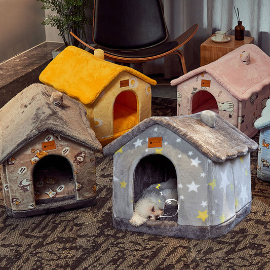 Foldable Doghouse & Cat Bed - Winter Warm Pet Villa - Petropolis 