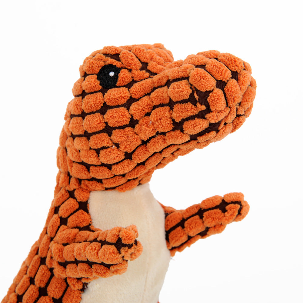 Dinosaur Plush Chew Toy with Squeakers for Large Dogs