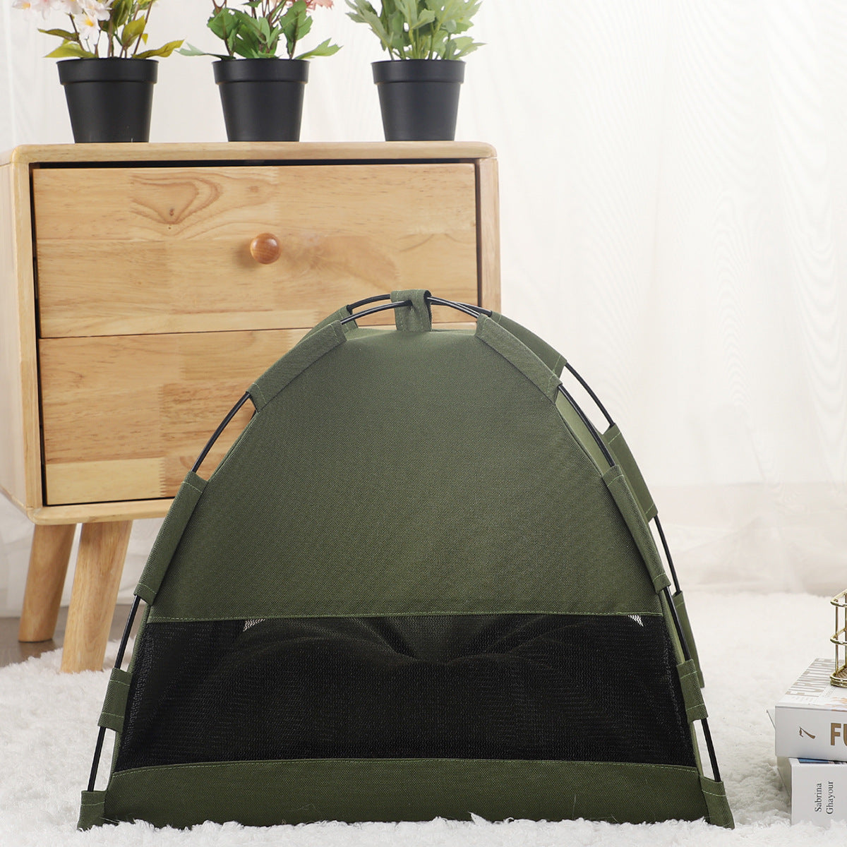 Portable Cat Tent Bed with Removable Non-Slip Soft Pad