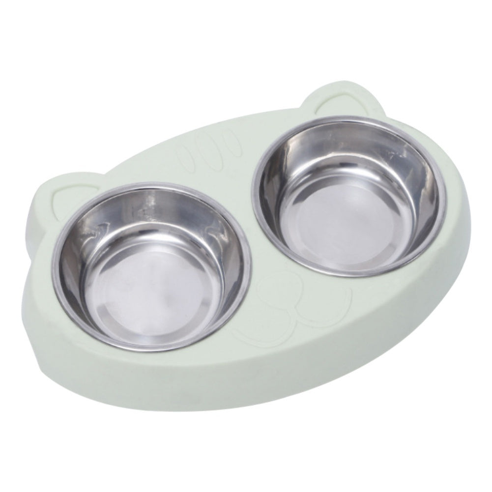 Stainless Steel Double Pet Bowls with No-Spill Stand - Food & Water Feeder - Petropolis 