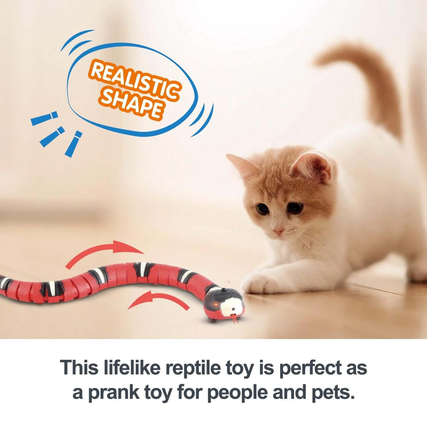 Smart Sensing Interactive Snake Toy - USB Rechargeable for Cats and Dogs