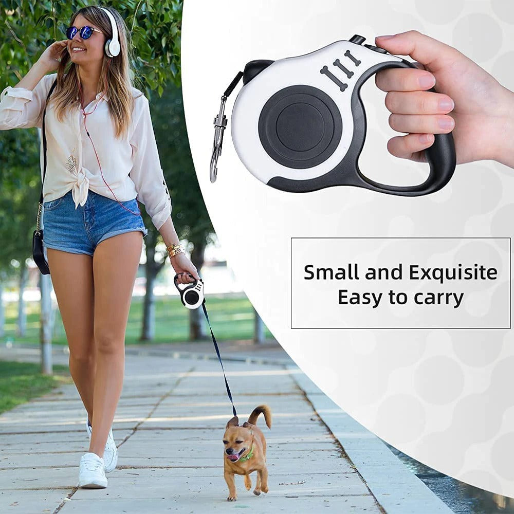 Durable Automatic Retractable Dog & Cat Leash - 3m & 5m Nylon Lead for Walking & Running