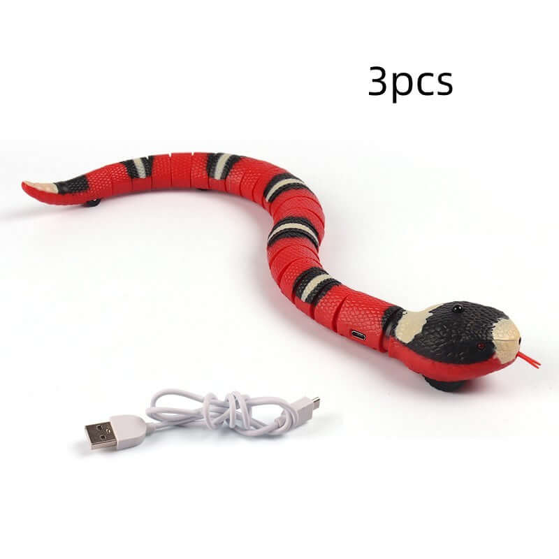 Smart Sensing Interactive Snake Toy - USB Rechargeable for Cats and Dogs