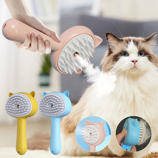 Rechargeable Self-Cleaning Pet Grooming Brush with Mist - Petropolis 