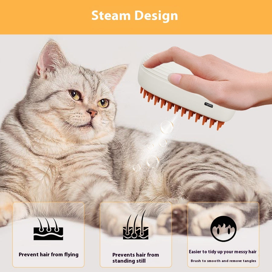 USB Rechargeable Steam Brush for Pets - Grooming & Massage Comb - Petropolis 