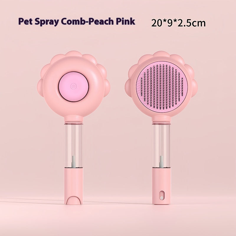 2-in-1 Self-Cleaning Dog and Cat Brush Comb with Spray - Petropolis 